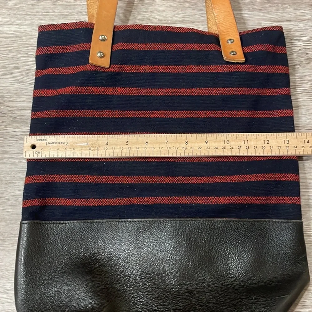 Fleabags X J. Crew Wool and Leather Tote - Picture 2 of 7